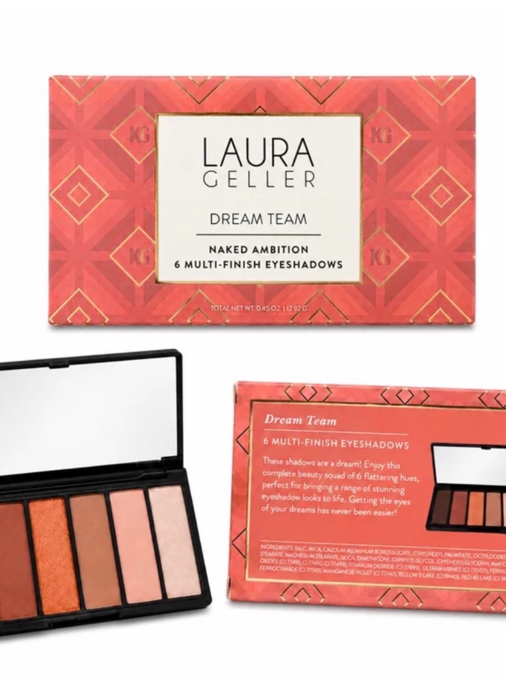 Laura Geller Dream Team Blush Hour 6 Multi-Finish Shimmer Eye Palette 0.45 oz